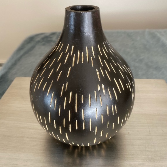 Other - Exotic Black Wood Vase